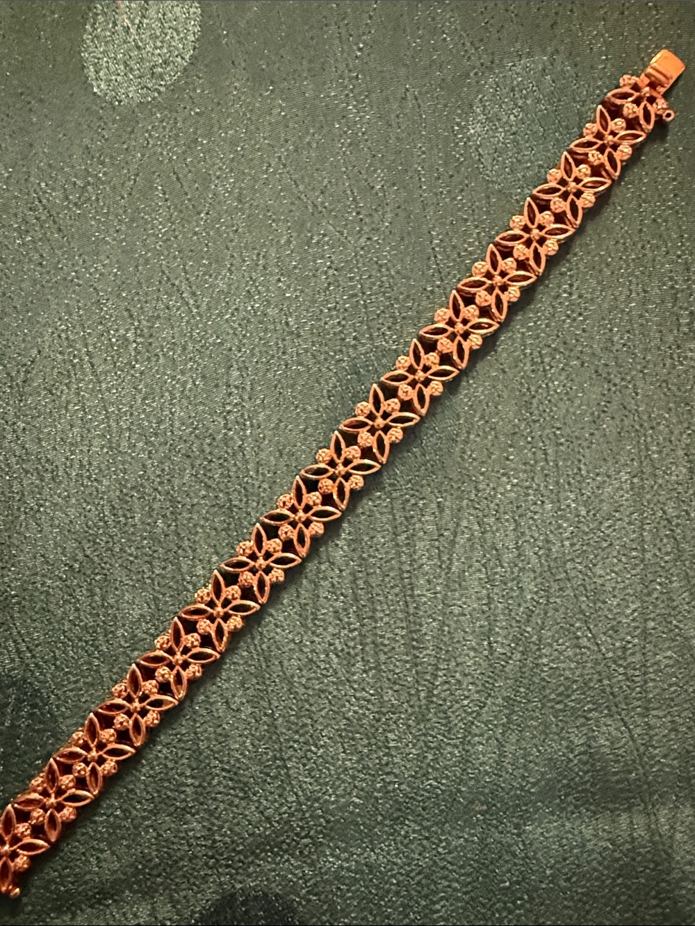 Delicate Rose Gold Floral Link Bracelet - Women Accessories